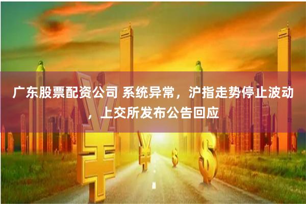 广东股票配资公司 系统异常，沪指走势停止波动，上交所发布公告回应